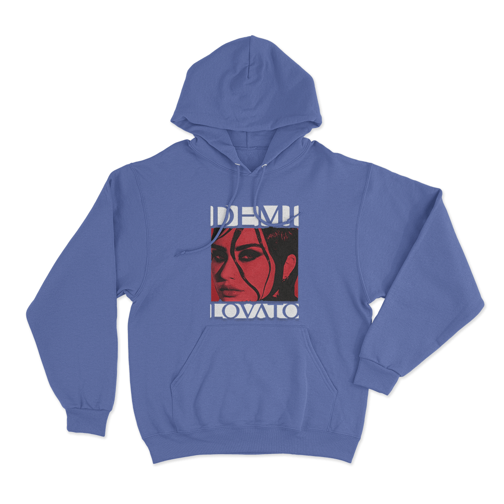Demi Lovato Portrait Unisex Hoodie Blue Demi Lovato Portrait Unisex Hoodie Blue