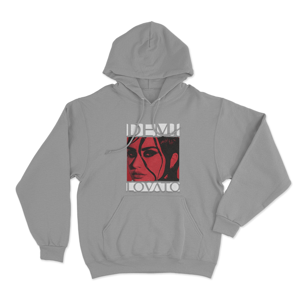 Demi Lovato Portrait Unisex Hoodie Grey Demi Lovato Portrait Unisex Hoodie Grey