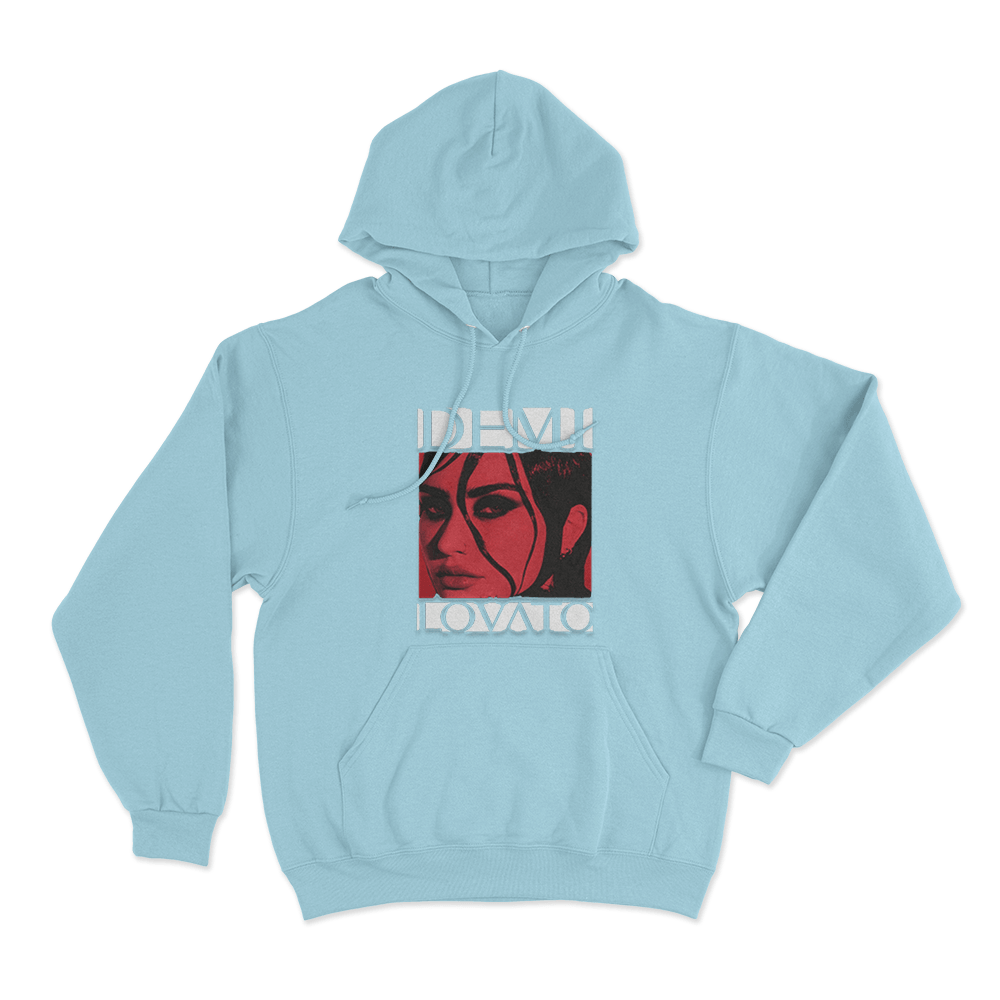Demi Lovato Portrait Unisex Hoodie Sky Blue Demi Lovato Portrait Unisex Hoodie Sky Blue