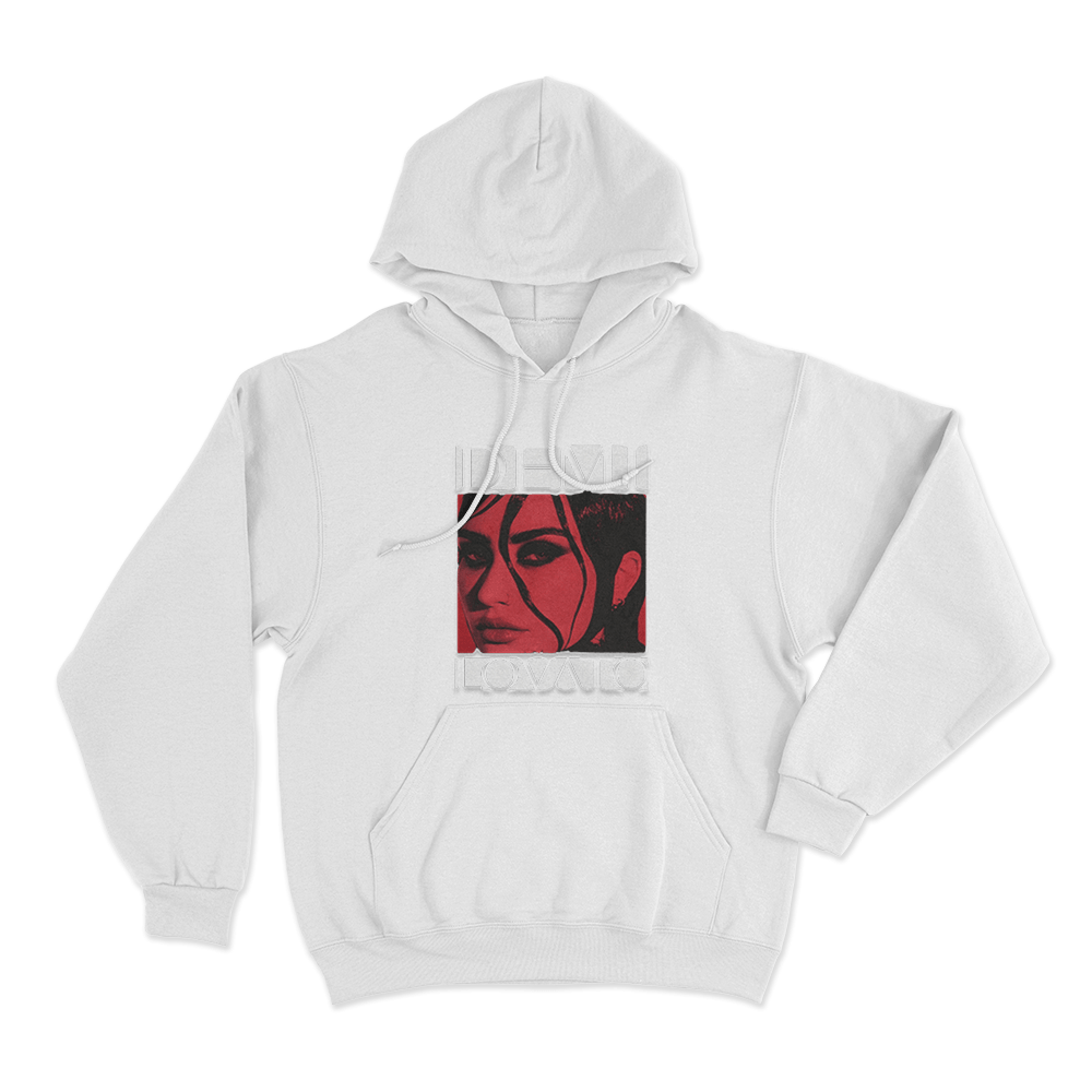 Demi Lovato Portrait Unisex Hoodie White Demi Lovato Portrait Unisex Hoodie White